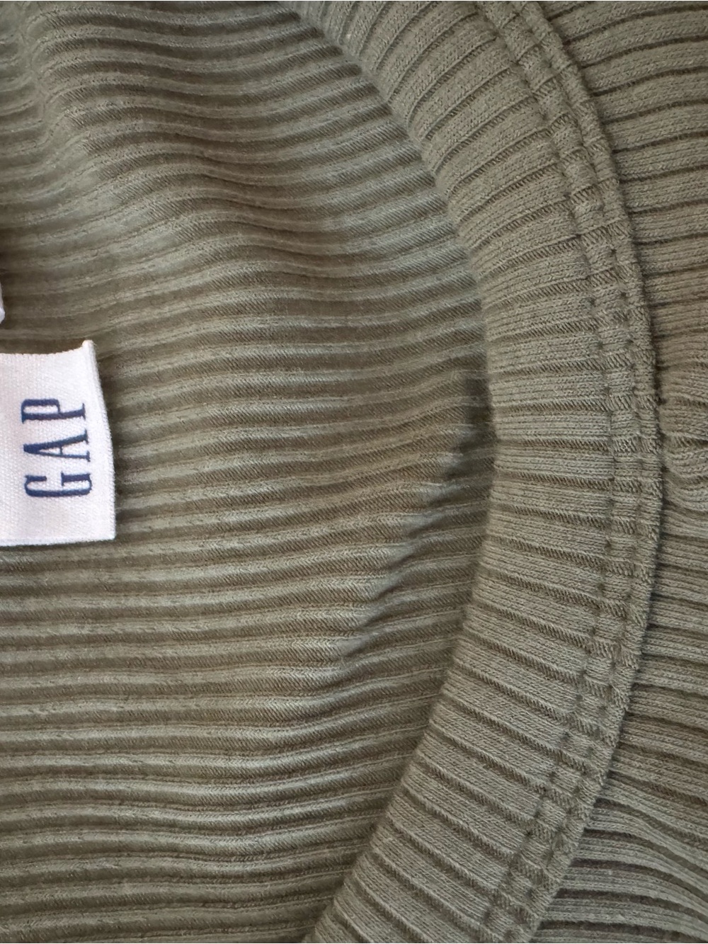 GAP Olive Ribbed Sleeveless Midi Dress - Picture 3 of 4